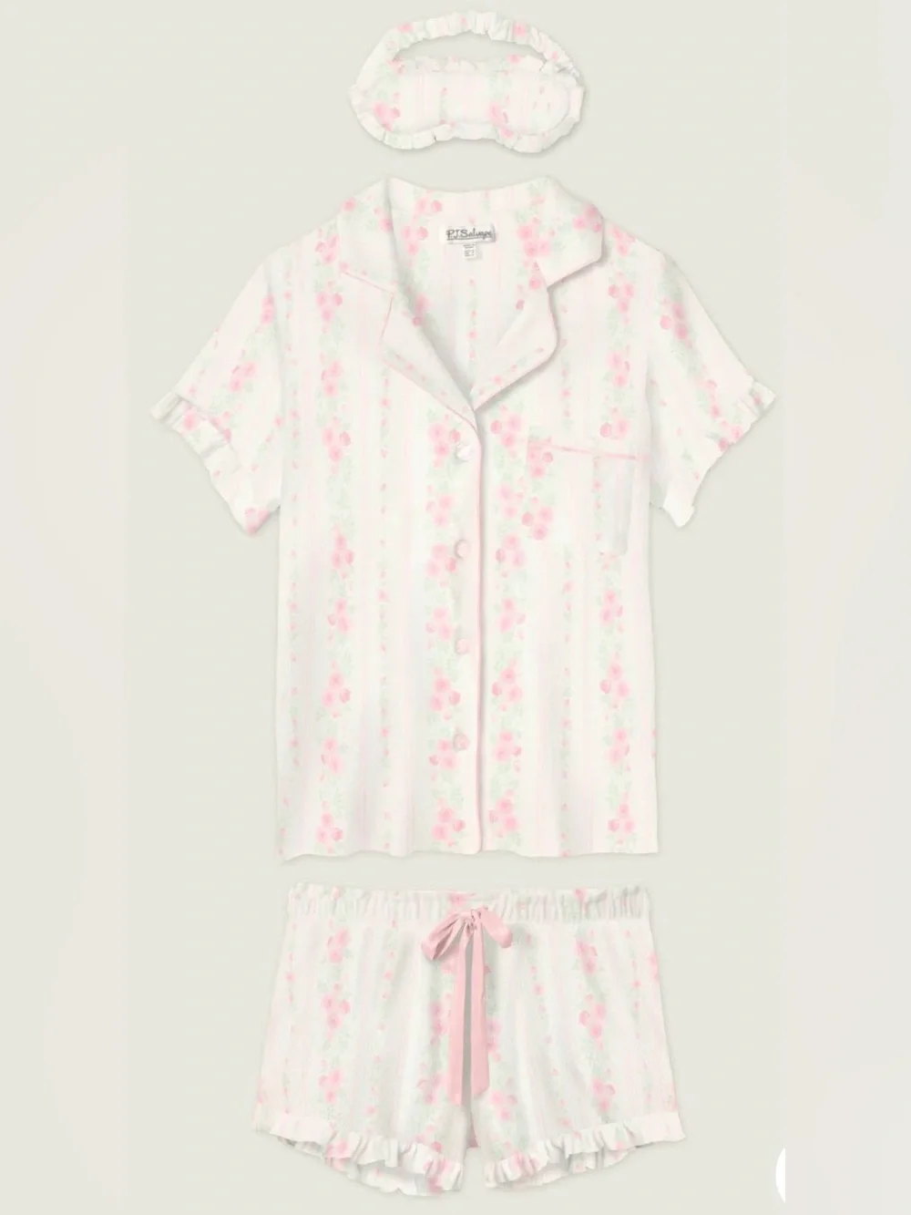 NWT PJ Salvage Roses are Pink Petal Dream Pointelle 3 piece PJ set - Picture 3 of 3